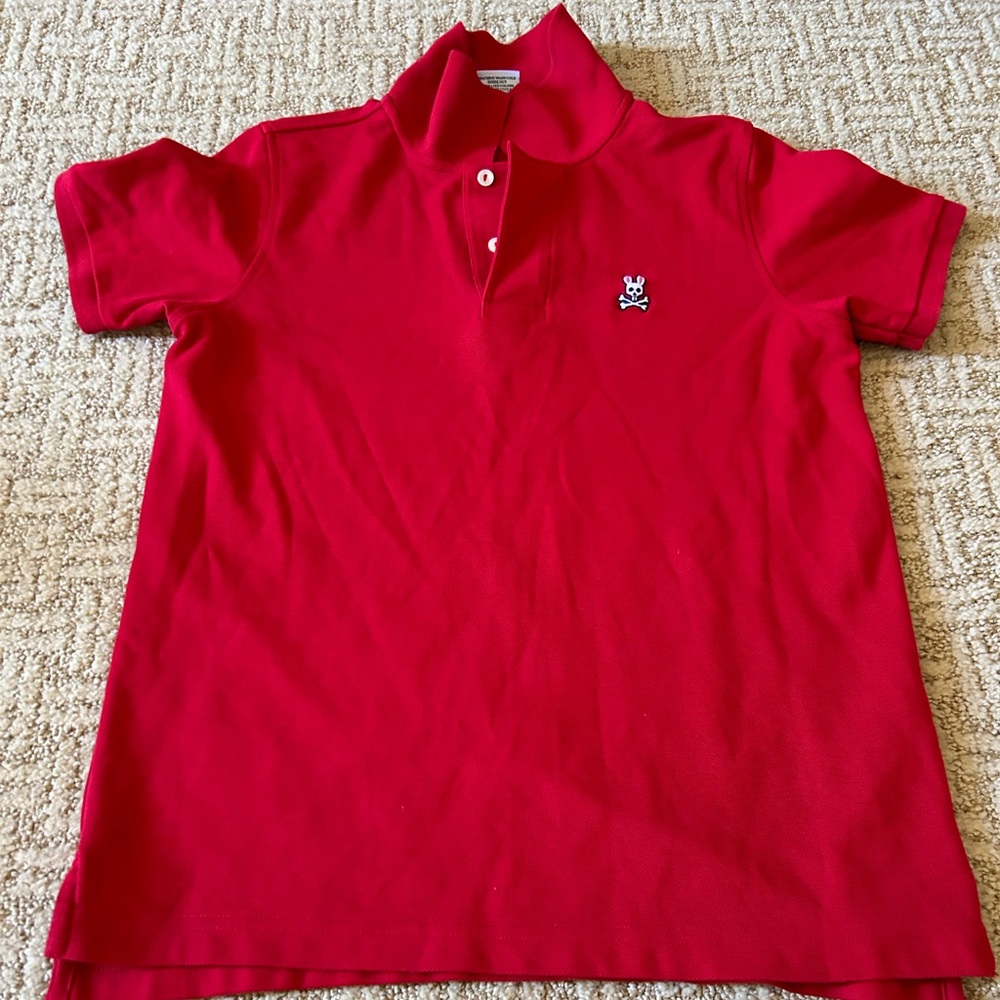 Psycho Bunny Red Polo Shirt Size 2